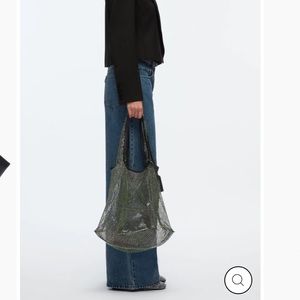 Crystal Embellished Mesh Market Tote